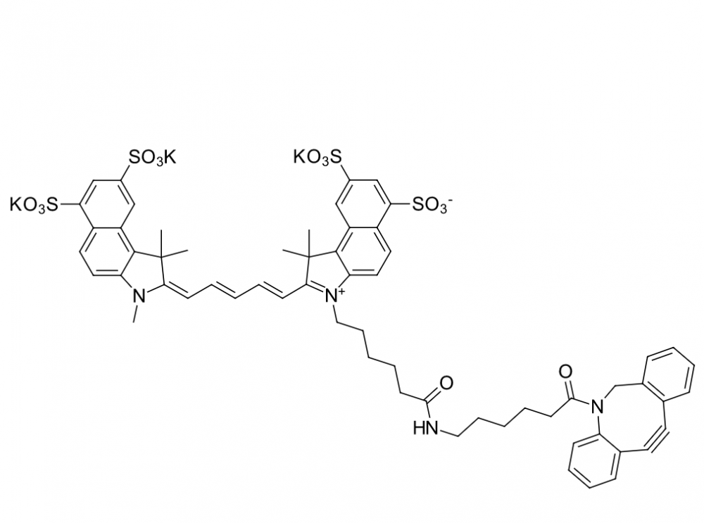 Sulfo-Cy5.5 DBCO，磺化Cy5.5-二苯基环辛炔(图1)